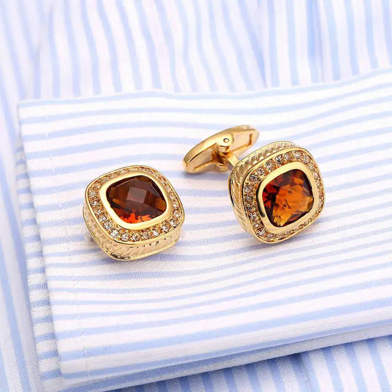 Gold Crystal Cufflinks - DUGARY