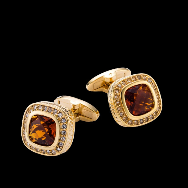 Gold Crystal Cufflinks - DUGARY