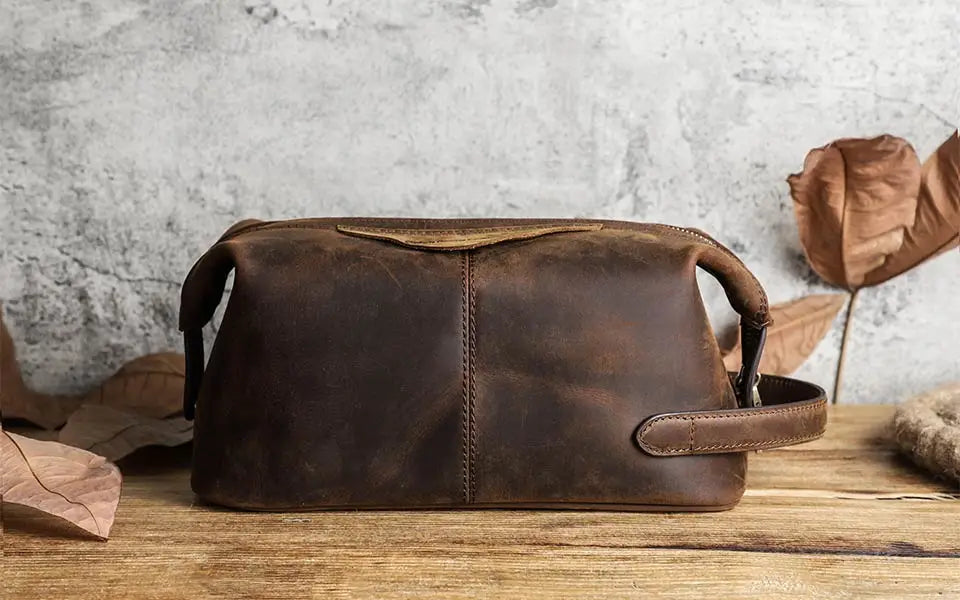 Genuine Leather Toiletries Bag