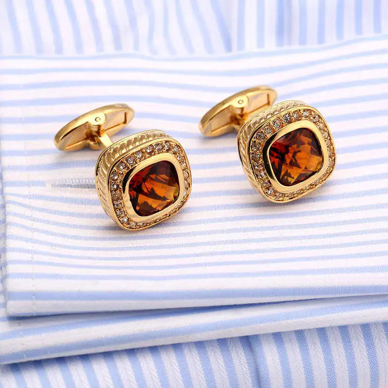 Gold Crystal Cufflinks - DUGARY