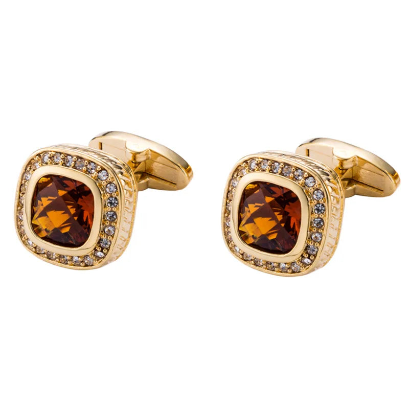 Gold Crystal Cufflinks - DUGARY