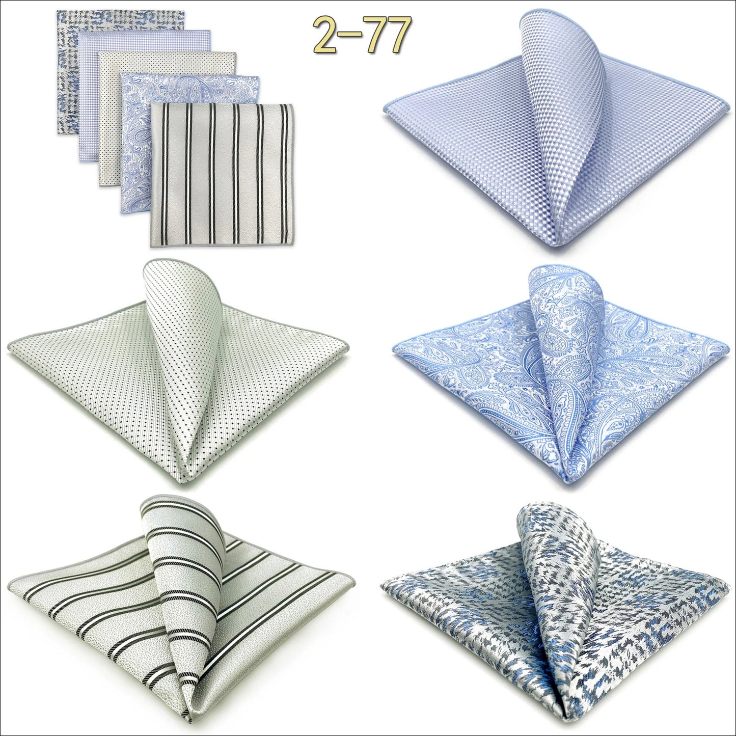 Mens Pocket Squares (Five-piece Set)