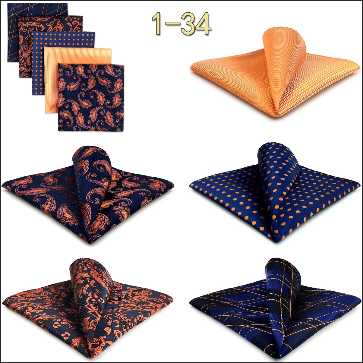 Mens Pocket Squares (Five-piece Set)