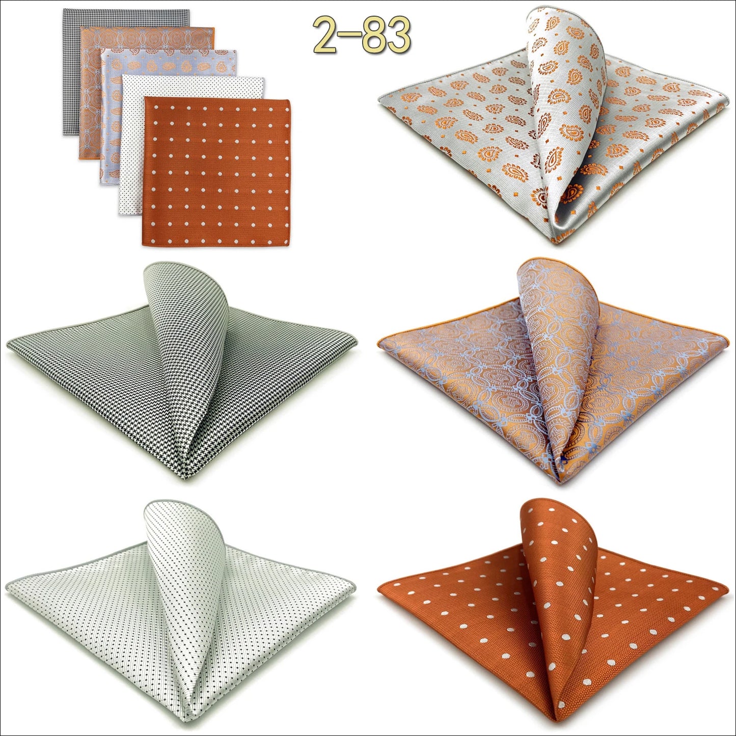 Mens Pocket Squares (Five-piece Set)