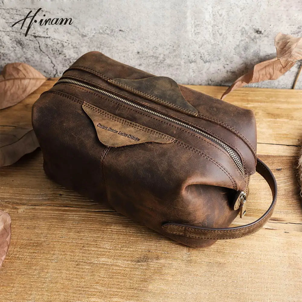 Genuine Leather Toiletries Bag