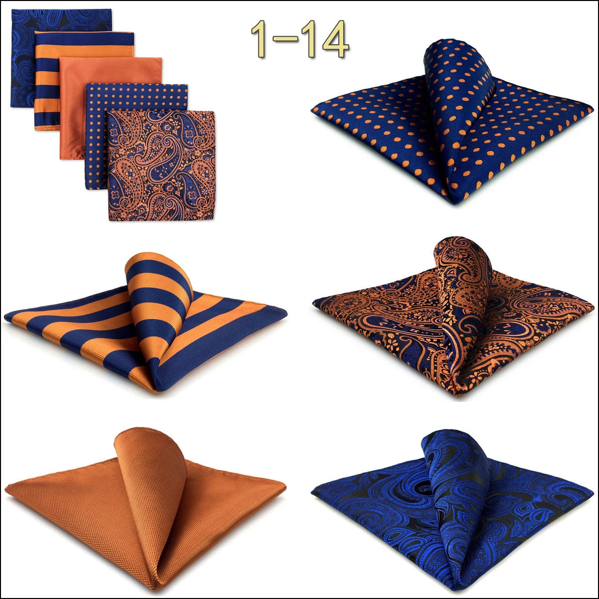 Mens Pocket Squares (Five-piece Set)