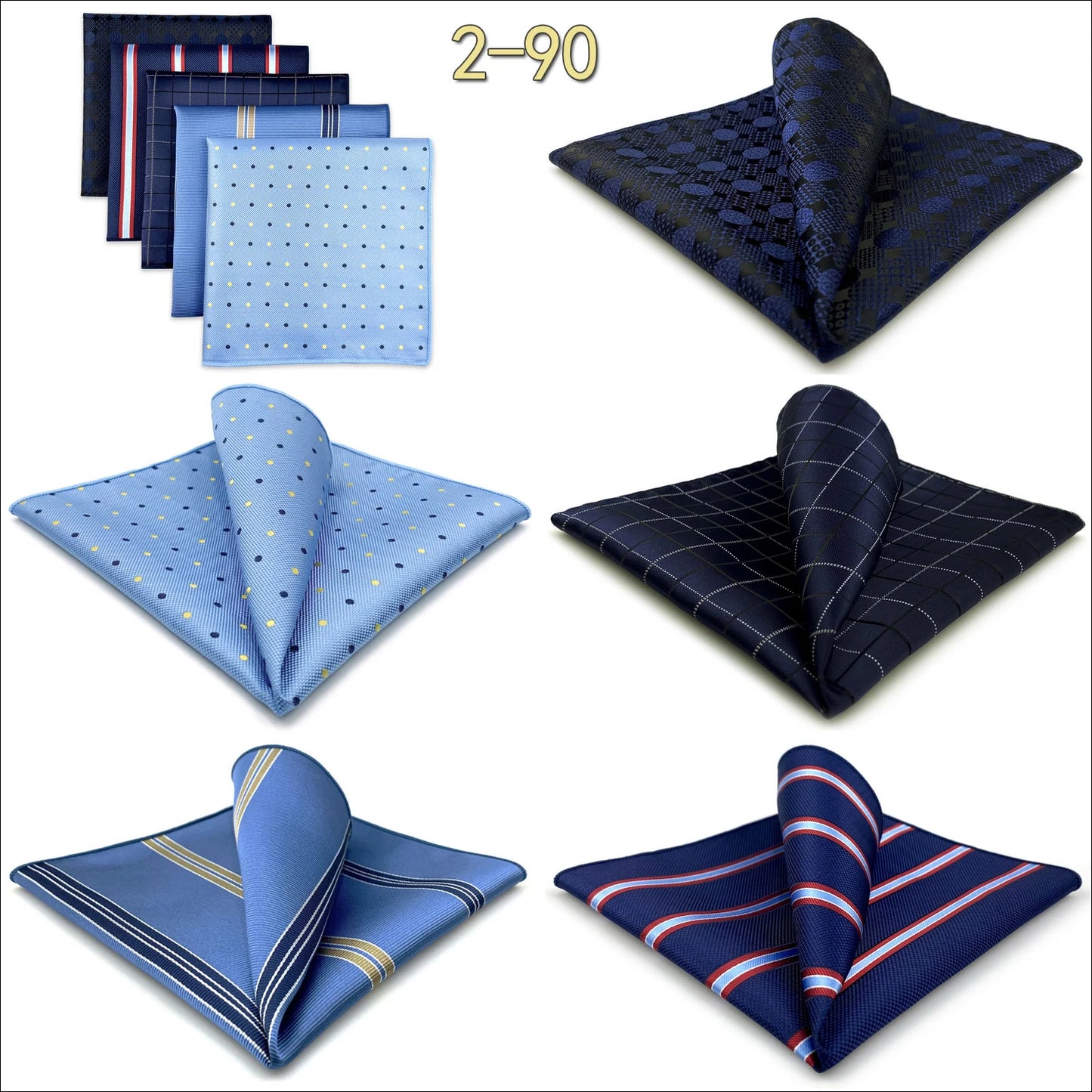 Mens Pocket Squares (Five-piece Set)