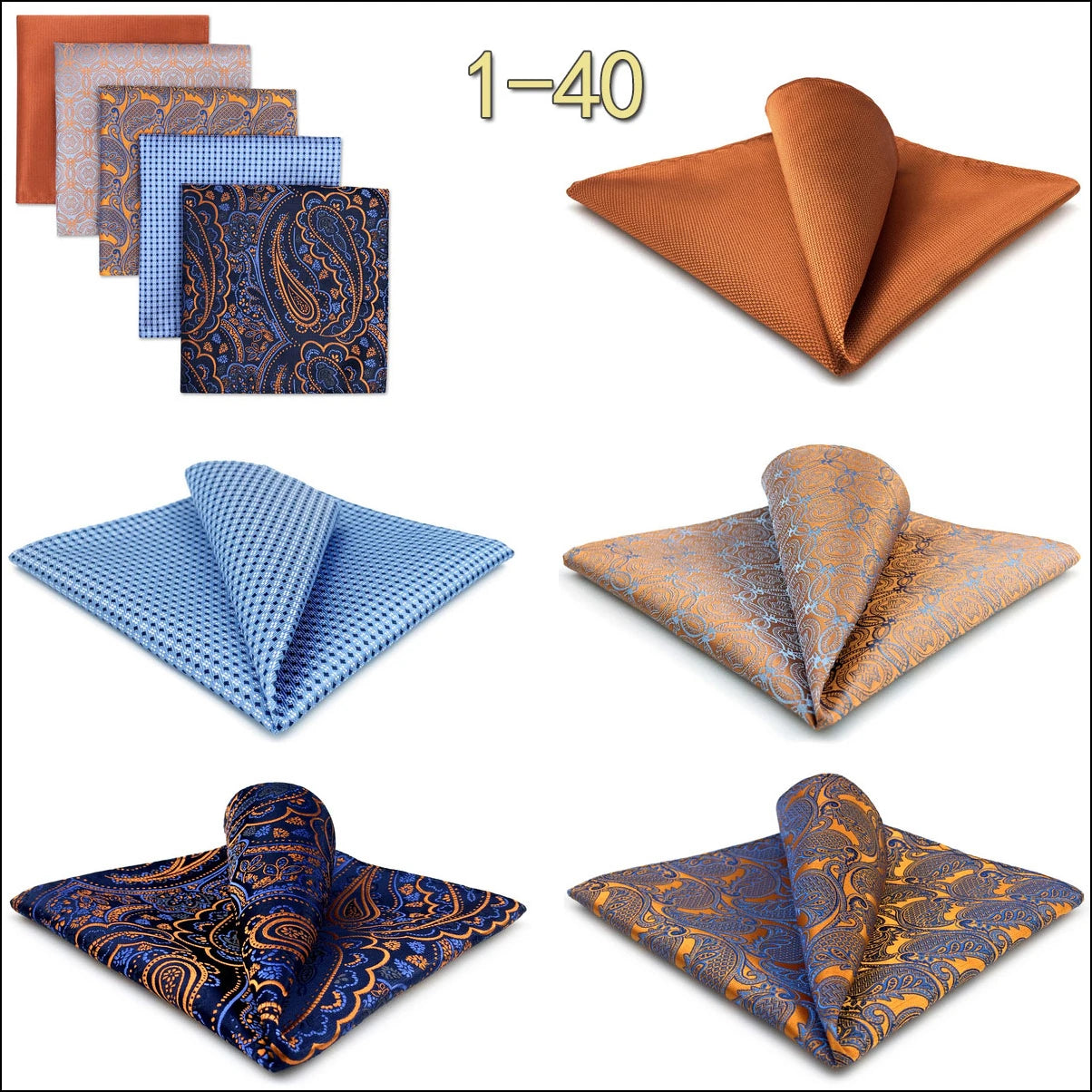 Mens Pocket Squares (Five-piece Set)