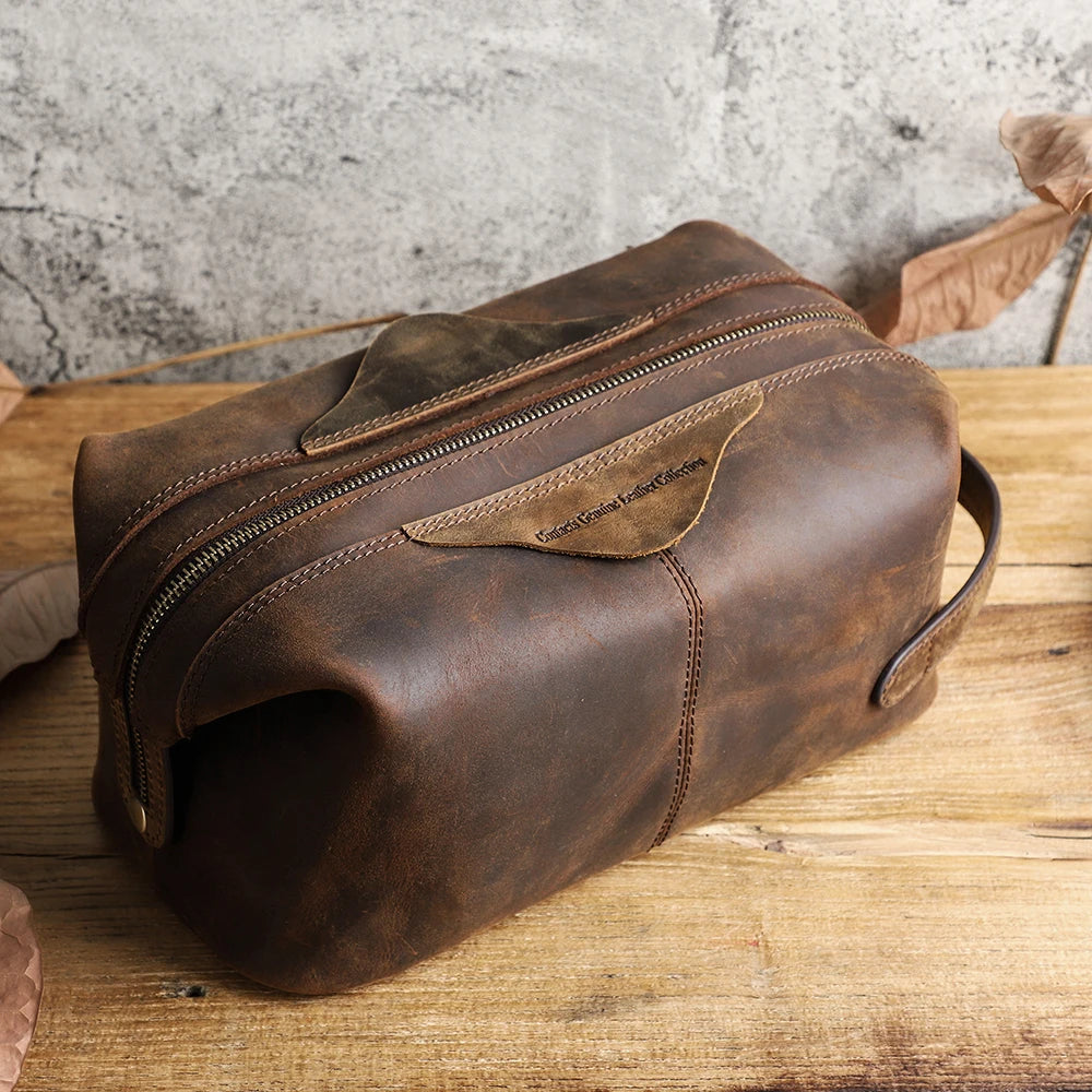 Genuine Leather Toiletries Bag