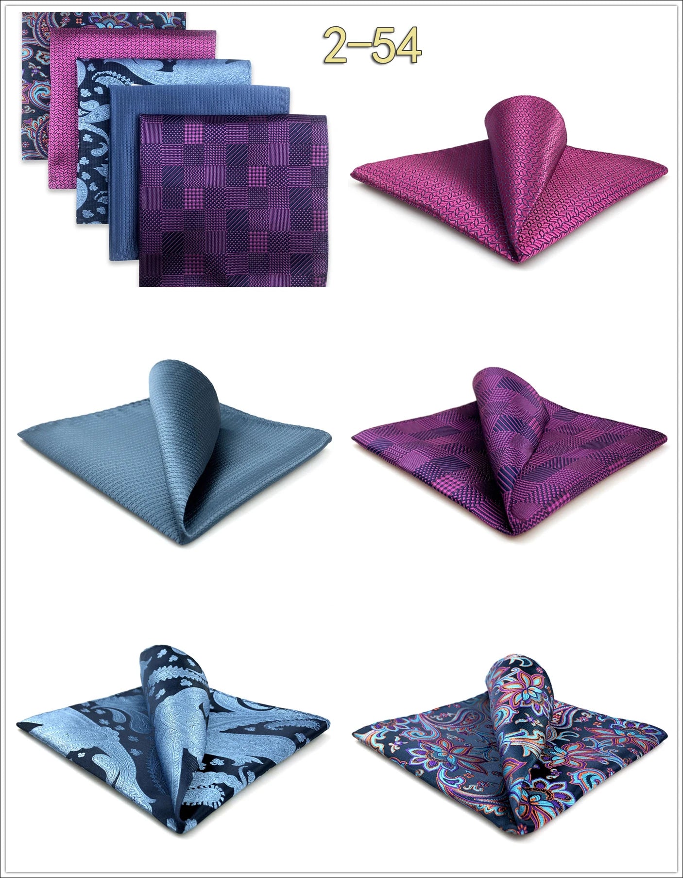 Mens Pocket Squares (Five-piece Set)