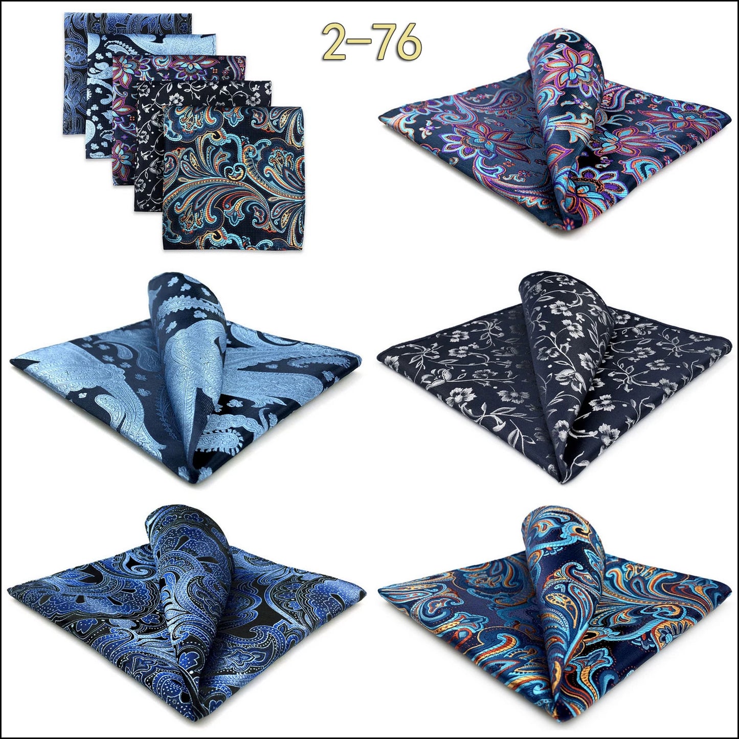 Mens Pocket Squares (Five-piece Set)