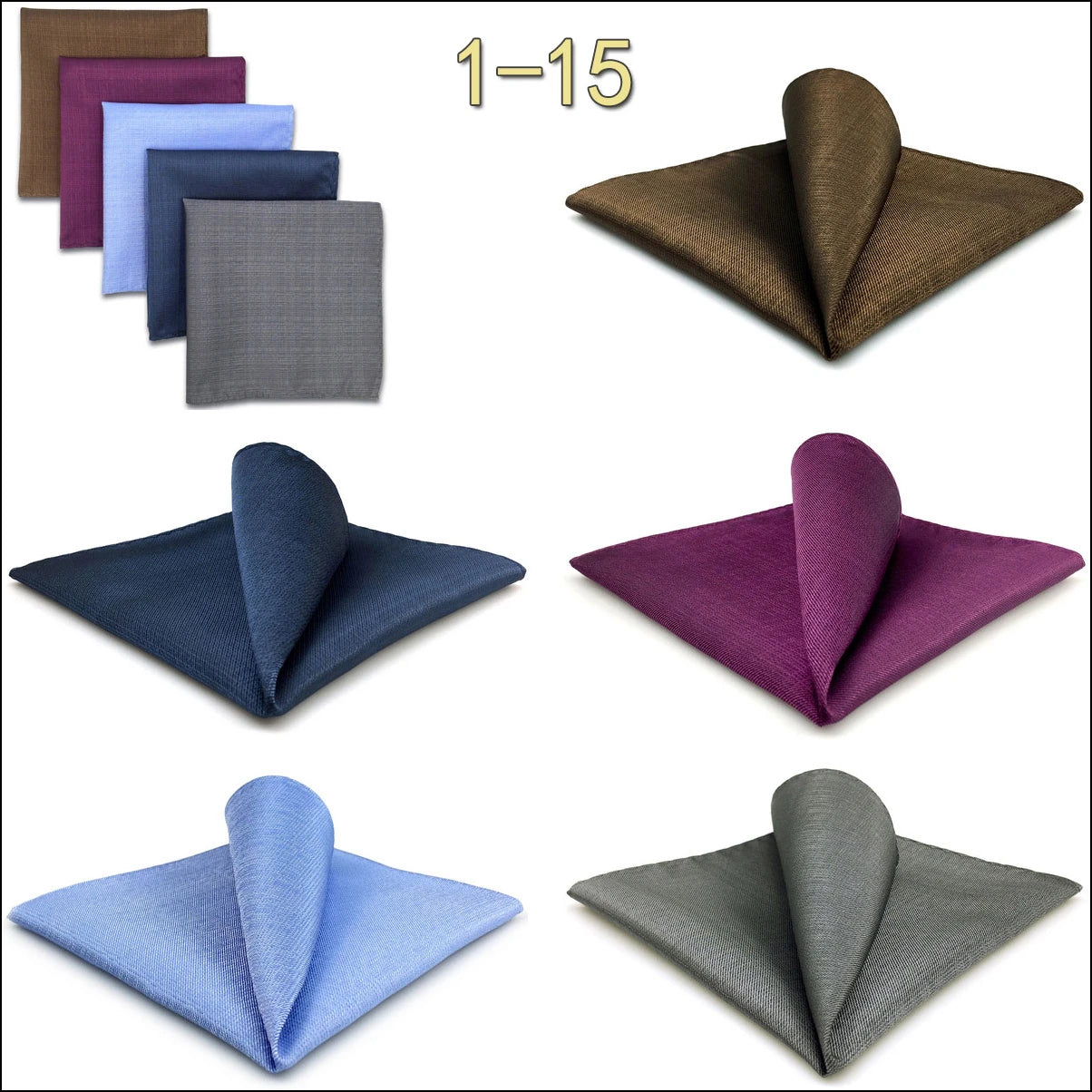 Mens Pocket Squares (Five-piece Set)