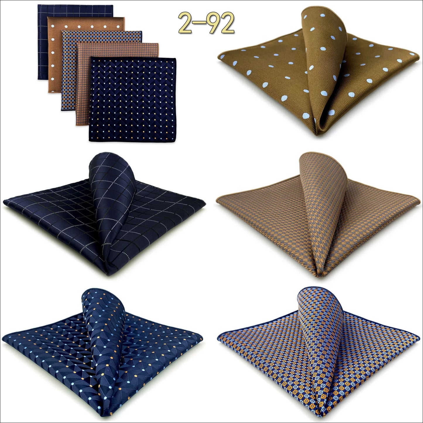 Mens Pocket Squares (Five-piece Set)