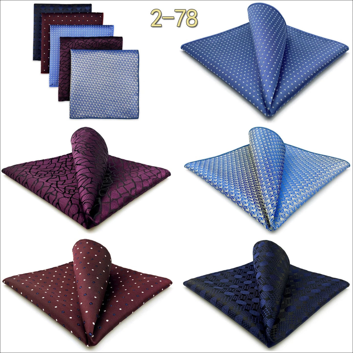 Mens Pocket Squares (Five-piece Set)