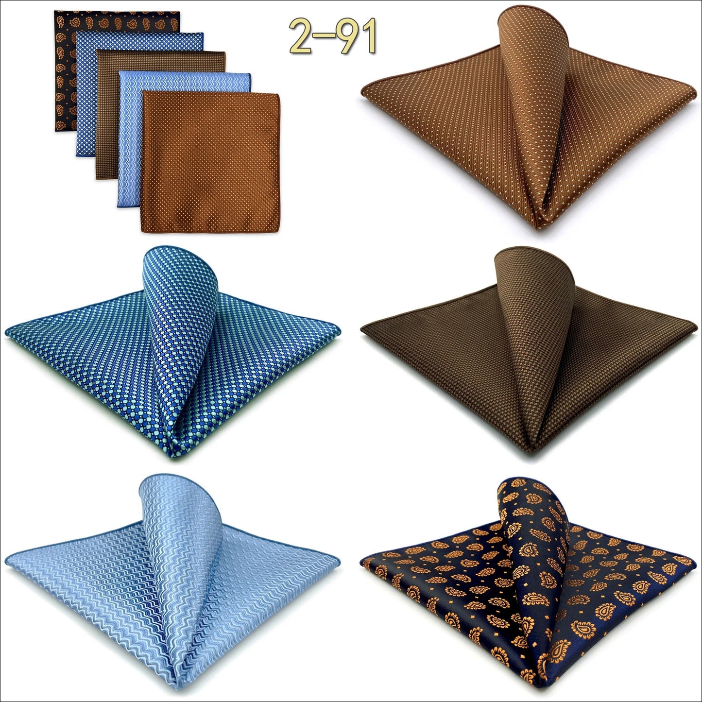 Mens Pocket Squares (Five-piece Set)