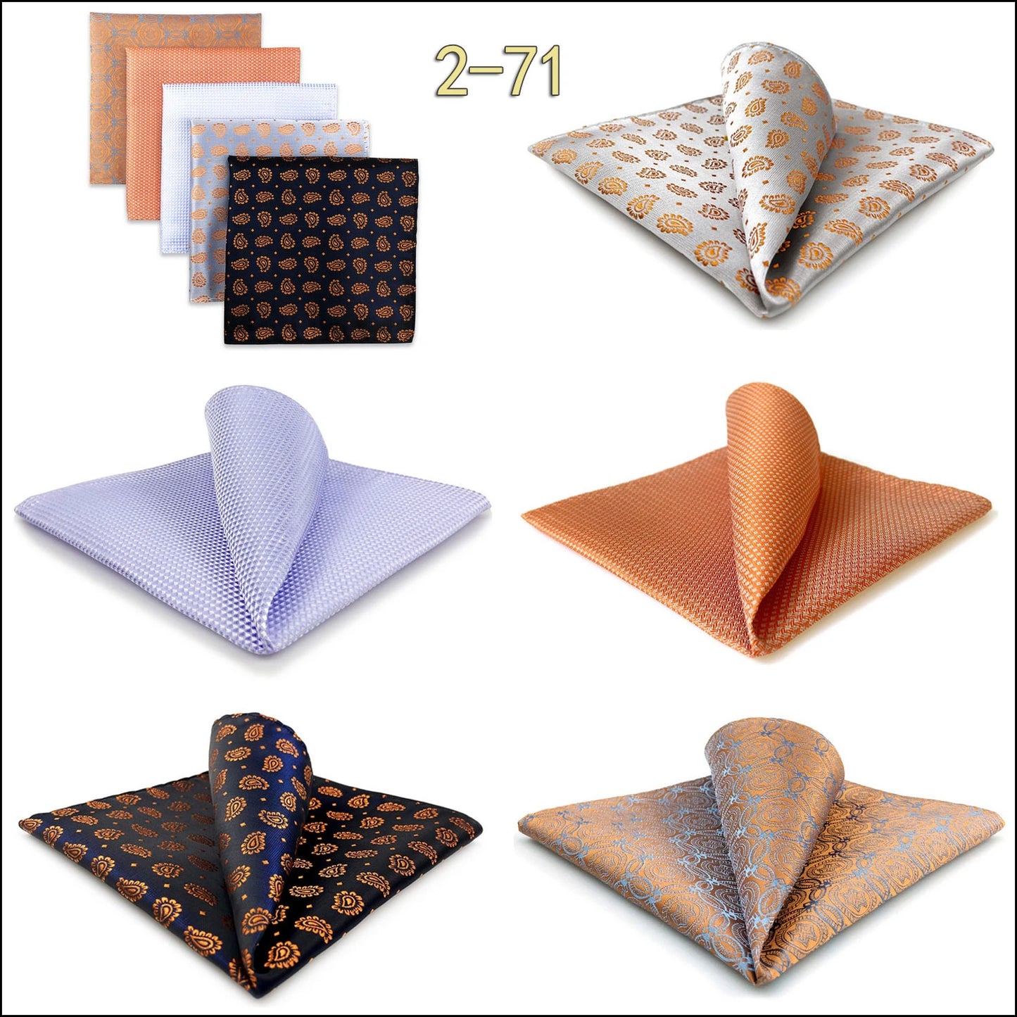 Mens Pocket Squares (Five-piece Set)