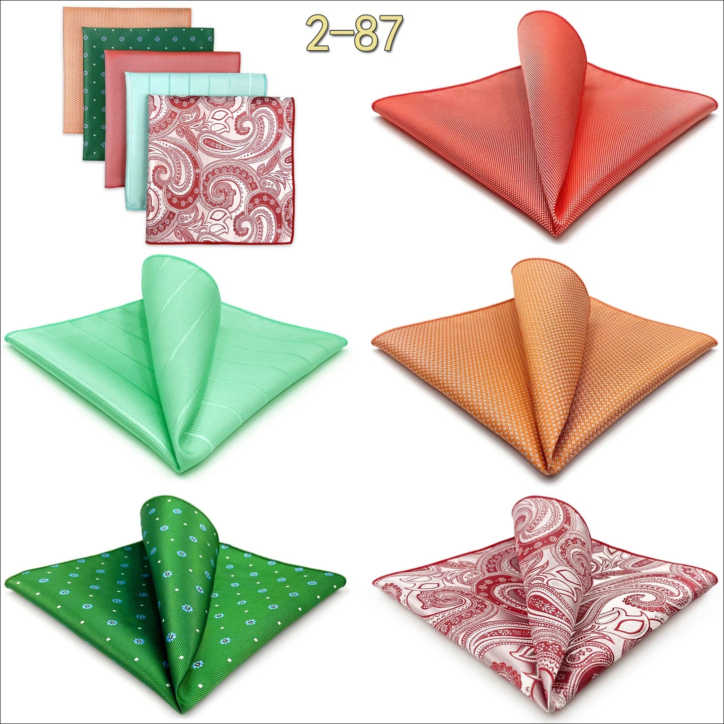 Mens Pocket Squares (Five-piece Set)