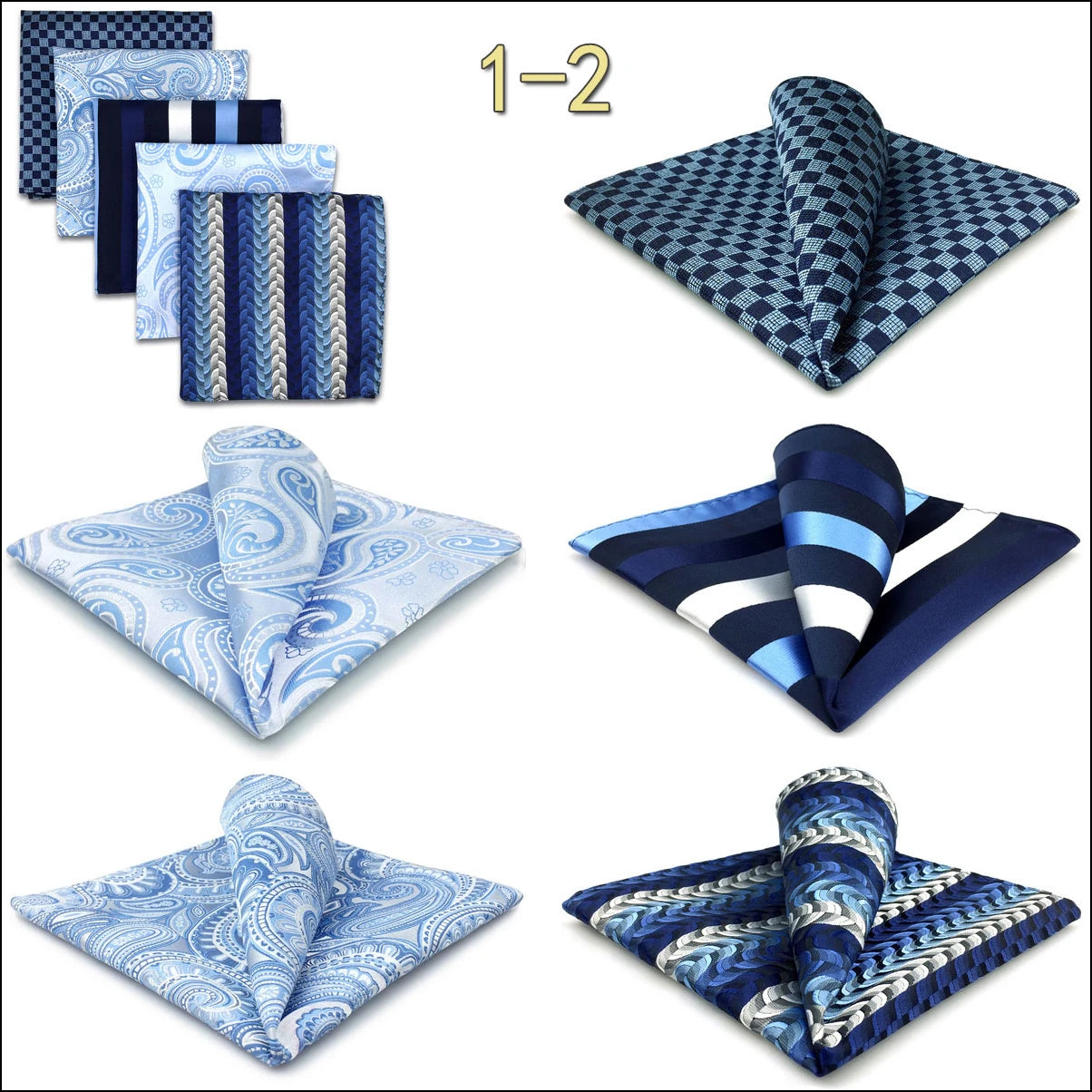 Mens Pocket Squares (Five-piece Set)