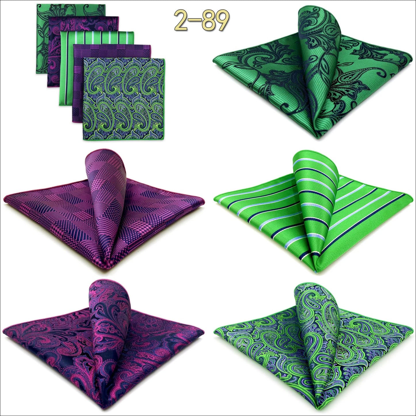 Mens Pocket Squares (Five-piece Set)