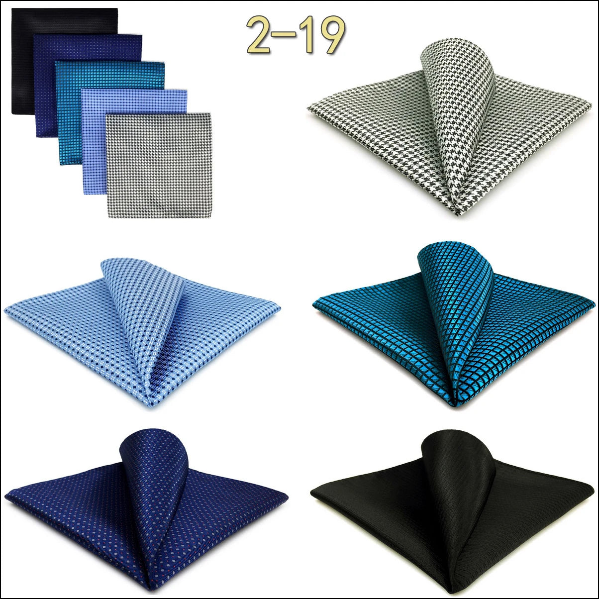 Mens Pocket Squares (Five-piece Set)