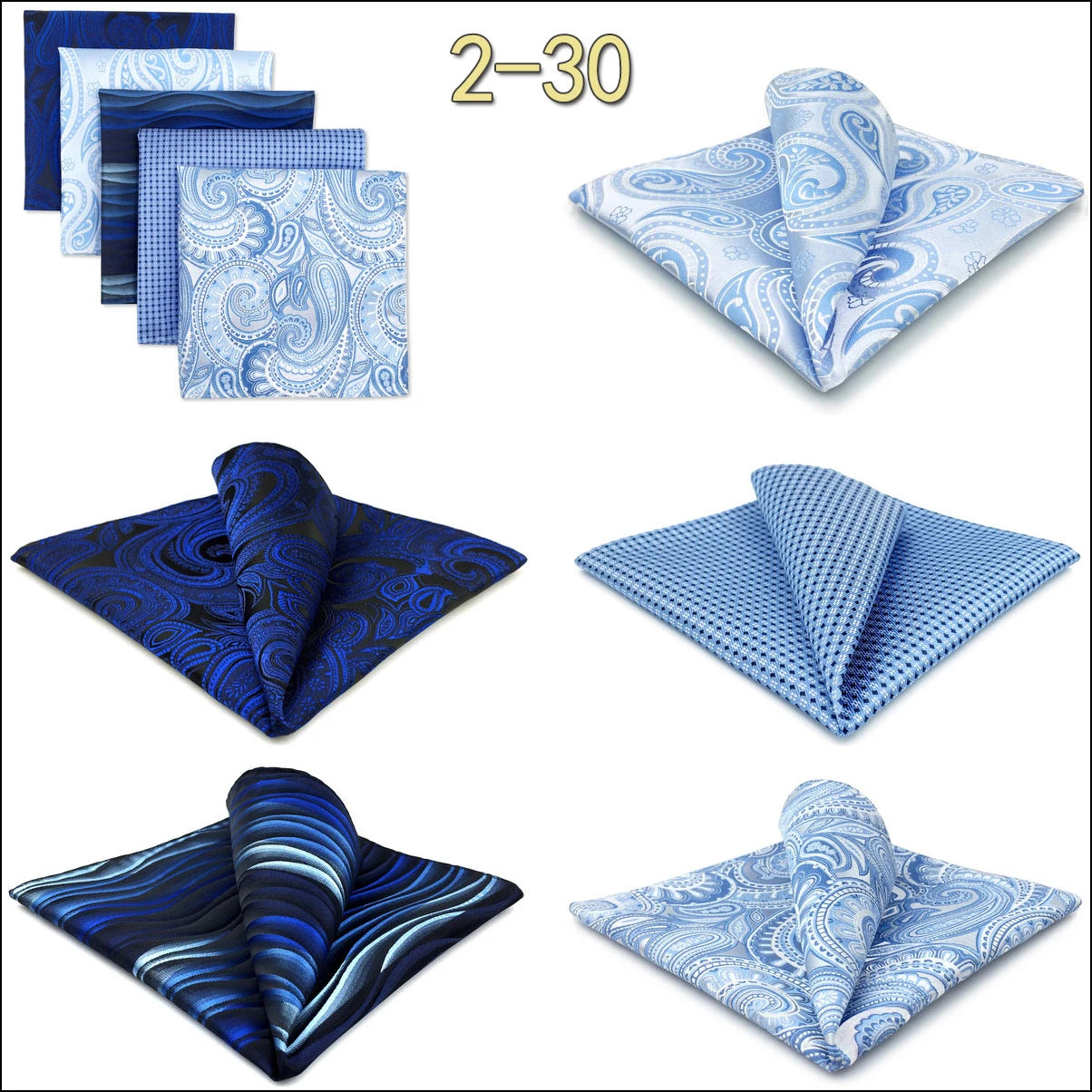 Mens Pocket Squares (Five-piece Set)